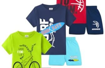 Kuchipoo Boys Regular Fit Cotton T-Shirts and Shorts Set (KUC-NSUT-145, 5-6 Years, Multi-Colored)