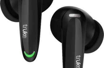 truke BTG Crystal V2 buds w/ 68H Battery, RGB LEDs, Game Mode, Dual Pairing, 4Mic ENC Bluetooth(Midnight Black, True Wireless)
