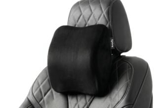 Lifelong Car Neck Pillow for Driving | 100% Memory Foam Headrest Cushion, Cervical Neck Pain Relief | Ergonomic Support, Adjustable Strap, Breathable Washable Cover & Universal Car Fit (LLNR01)