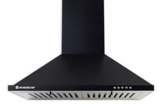 Wonderchef Power Elite Chimney | 60cm |1050 m3/hr| Baffle Filter | 3 Speed Push Button Controls | Powerful Suction | Low Noise| 7 Year Wr | Black