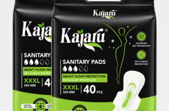 KAJARU Sanitary Napkins for Heavy Flow, Leak-Free, Soft, Ultra Absorbent,320mm XXXL Sanitary Pad(Pack of 80)