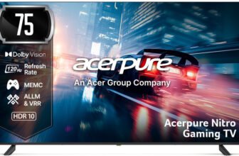 acerpure NITRO 189.2 cm (75 inch) QLED Ultra HD (4K) Smart Google TV with 120 Hz GTV 5.0 ,Android 14 ,Dolby Vision & Dolby Atmos,40W Sound,Tuner,Wi-Fi Direct,ALLM ,VRR,MEMC,Karaoke,AI,Gaming ,Wall Mount(AP75UG75PNTO5)