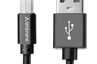 Ambrane 2.4A Fast Charging Cable Output Cable with Micro to USB for Mobile, Neckband, True Wireless Earphone Charging, 480mbps Data Sync Speed, 1m Length (ACM – AZ1, Black)