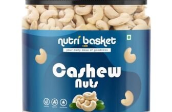 NUTRI BASKET Whole Cashews/Kaju | Premium Unsalted Cashew Nuts | Rich in Protein, Magnesium & Phosphorus | Crunchy Fresh Dry Fruits for Snacking, Cooking, Desserts & Daily Nutrition (500g)