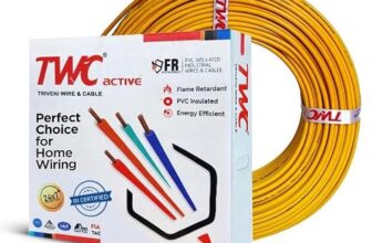 TWC Active Yellow 1.5 SQMM 180 METER | Copper Wire | HRFR (Heat Resistant Flame Retardant) Lead-Free Cable | Low Smoke Halogen-Free Wire for Home & Industrial Electrical Wiring