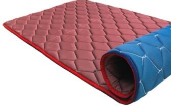 Coir-on Slim Foldable PU Foam 1-inch Single Size Travel Mattress (72X30X1 Inches,Maroon)