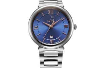 Xylys Duet Swiss Analog Silver Stainless Steel Strap Blue Dial Watch for Women