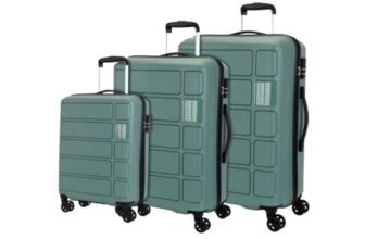 Kamiliant by American Tourister 3 Pc Harrier Edge 8W Set 56 Cm, 68 Cm & 78 Cm – Small, Medium & Large Polypropylene(PP) Hardside 8 Wheels Spinner Luggage Set/Trolley Bag Set (Slate Grey)