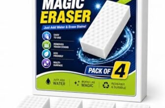 INIIMAYAAZH ENTERPRISES | Magic Eraser Sponge for Wall | Pack of 4 High Density Melamine Sponge | White Cleaning Sponge for Marks | Water Activated Eraser | Multipurpose Cleaning Pad