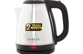 Cadlec Crystal 1.5 Litre Electric Kettle with Stainless Steel Body | Automatic Cut-Off | Cool-Touch Handle & Lid | Multi-Use for Tea, Coffee, Noodles | 1500W | 2-Year Warranty