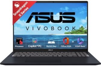 ASUS Vivobook 16, Snapdragon X, 16GB RAM, 512GB SSD, FHD+ 16″, Windows 11, Office Home 2024, Quiet Blue, 1.88kg, X1607QA-MB049WS, Qualcomm Adreno iGPU, 45TOPS, M365 Basic (1Year)* Laptop
