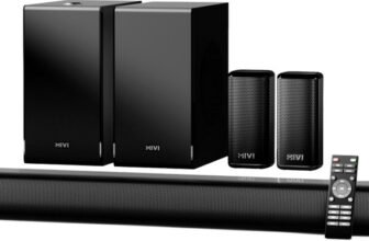 Mivi Fort Sonic 900 Soundbar, Dual Subwoofers, Dolby Audio, 5.2 Channel 900 W Bluetooth Soundbar(Black, Silver, 5.2 Channel)