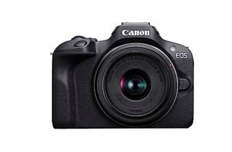 Canon EOS R100 24.1 MP Mirrorless Camera (Black) with RF-S18-45mm f/4.5-6.3 is STM Optical Zoom Lens | 4k Video