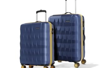 Aristocrat Comet Set of 2 (Cabin+Medium) Hard Case Trolley Bags, Blue