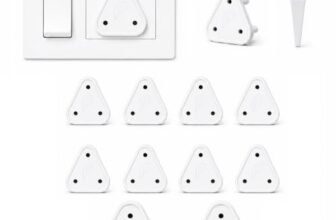 PROTOWARE 12 Piece Baby Safety Child Proofing Electric Socket Plug Guards Switch Board Cover with Removal Pin (White)