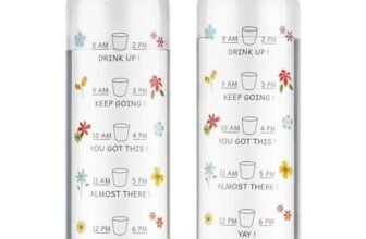 Clazkit Plastic Motivational 1000ml Water Bottle Blue & Pink – Time Markers & Inspirational Slogans Mentioned Encourages More Water Intake, Easy-to-Carry Handle- Set of 2
