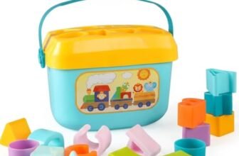 Goyal’s Shape Sorter Toy for Toddlers | Shape and Color Learning with ABC & Shapes Blocks | Sorting and Matching Playset with Carry Handle for Easy Storage for Kids (16 Alphabetic Shape Blocks)