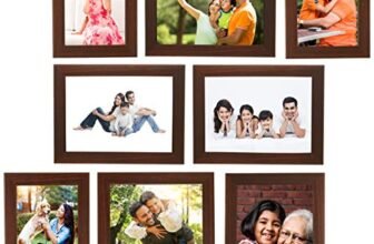 Amazon Brand – Solimo Collage Photo Frames, Set of 8, Brown