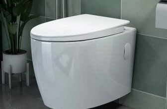 Plantex Platinum Ceramic Wall Hanging Western Toilet/Rim Washdown Commode for Toliet/Commode with Soft Close Toilet Seat – P Trap Outlet (White)