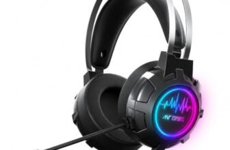 Ant Esports H950 Pro Wired Gaming Headset for PC, Xbox, PS4 & PS5, 7.1 USB Surround Sound Wired Headphones, 50mm Drivers, Mirror RGB LED, Omnidirectional Mic & Noise Isolating Ear Cups – Black