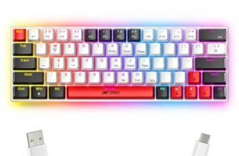 Ant Esports MK1200 V2 Mini 60% Mechanical Gaming Keyboard with Red Switches| 63-Key Compact Wired Keyboard |Rainbow RGB Backlit |26-Key Anti-Ghosting|Double-Shot Keycaps|USB for PC & Laptop