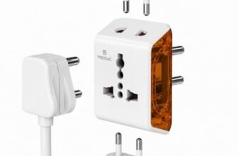 PROSAC Spice 6AMP 3-Pin Multiplug Adapter with Universal Socket | Compact Travel Adapter | Supports 2-Pin & 3-Pin Plugs | Ideal for Smartphones, Laptops & Everyday Electronics | Pack of 1
