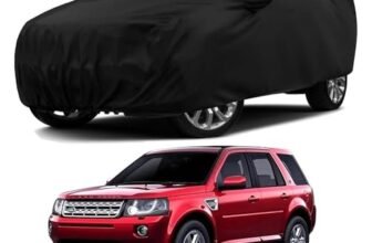 Sulfar 100% Water Resistant Car Body Cover Compatible with Mirror & Antenna Pockets for Land Rover Freelander 2 (Triple Stitched, Full Bottom Elastic, Black)
