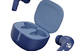 Zebronics Sound Bomb 7 Bluetooth TWS in Ear Earbuds with 60H Playtime, ENC Mic, Rapid Charge, Upto 50ms Gaming Mode, Flash Connect, Voice Assistant, Smooth Touch Control, BT v5.2, Type C (Blue)