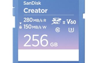 SanDisk Creator SD UHS-II Card 256GB, Read speeds up to 280MB/s, Write speeds up to 150MB/s, 4K UHD/6K Video, V60, 1 Month Adobe Creative Cloud Included