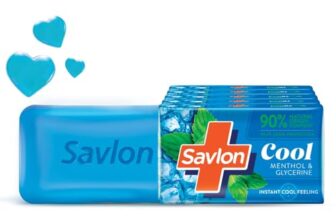 Savlon Cool Bathing Soap Bar 600g (120g Pack of 5) | 99.9% Germ Protection | Cool Menthol | Natural Origin Glycerin | Soft Moisturized Skin | Women & Men | All Skin Types | Value Family Pack