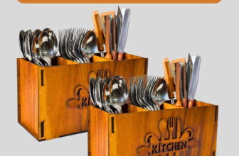 maa jwala crafts Empty Cutlery Holder Case(Yellow, Brown  Holds 30 Pieces)
