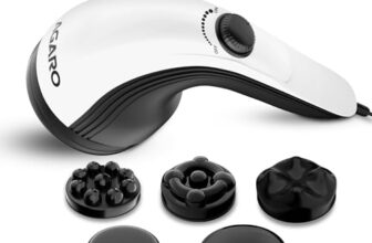 AGARO Atom Plus Electric Handheld Full Body Massager, 4 Massage Heads, Mesh Cover, Variable Speed Settings for Muscle Relief and Relaxation, Back, Leg & Foot