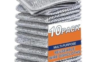 ZOIY (10 Pack Non-Scratch Dish Wash Cloth, Steel Wire Dish Cloth, Wire Dishwashing Rags Stainless Steel Scrubber Non-Scratch Wire Dishcloth for Washing Dishes Sinks Counters