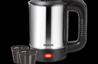 MILTON Euroline Electric Travel Kettle With Handle, 1000 Watt Beverage Maker(0.5 L, Silver)