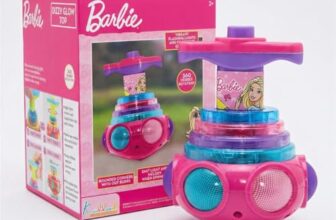 Kriiddaank Dizzy Glow Top Barbie – Musical Spinning Top Toy with 360 Degree Rotation, Vibrant Flashing Lights & Sound Effects, Child-Safe Pink Battery Operated Toy|Birthday Gift for Kids 3+ Years Old