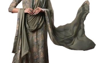 GoSriKi Women’s Rayon Blend Printed Straight Kurta with Pant & Dupatta