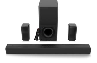 Panasonic 600W 5.1 Ch Sound Bar with 3D Surround Sound Speaker System, Dolby Digital Plus Touch Control,BT 5.3, USB,HDMI ARC,Optical,Aux with Remote Control (SC-HTS600GWK, Black)