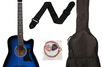 Juarez Lindenwood Acoustic Guitar Kit, JRZ38C/TBS 38 Inches Cutaway, 38C With Bag, Strings, Pick And Strap, TBS Transparent (Blue Sunburst)