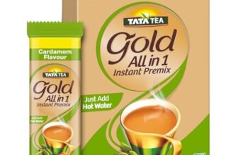 Tata Tea Gold All-in-1 Instant Premix Cardamom Tea, 14g Per Serve, Quick & Easy To Make Cardamom Tea, 10 Sachets