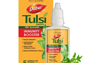 Dabur Tulsi Drops- 50% Extra: Concentrated Extract Of 5 Rare Tulsi For Natural Immunity Boosting & Cough And Cold Relief: (20Ml +10Ml Free)
