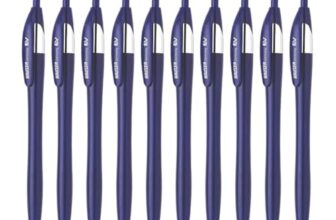 Hauser Germany Ev Retractable Ball Pen Wallet Pack | Minimalistic Stylish Body With Pocketable Clip | Blue Ink, Pack Of 10