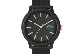 Lacoste Men Analogue 12.12 Qtz Basic Black Round Dial Watch|Black Silicone Material|Multi Color Band – 2011233