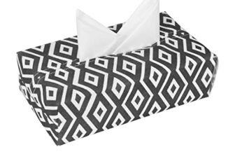 PrettyKrafts Tissue Paper Box Cover Rectangular Shape Napkin Holder use for car,Home and Office, (Single), Diamond Black