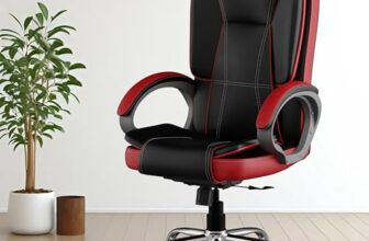 FUGO FG12 Ergonomic Office Chair with Adjustable Height,Cushioned Back & Seat,Tilting Mechanism,Heavy-Duty Metal Base,Dual Nylon Casters–Ideal for Work,Gaming, Study,3Year Warranty (Black & Red)