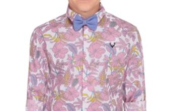 Allen Solly Boy’s Regular Fit Bow Shirt(ABSFCSLFN79173_Pink15-16 Years) Light Pink