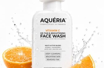 Aqueria De-Tan & Brightening Vitamin C Face Wash | With Lactic Acid & Niacinamide | Deep Cleansing Face Cleanser for Tan Removal, Pigmentation, Dark Spots, Dull & Uneven Skin Tone | Brightens Skin & Gently Exfoliates | Non-Drying Formula for All Skin Types | 200ml | Men & Women Gentle Cleanser