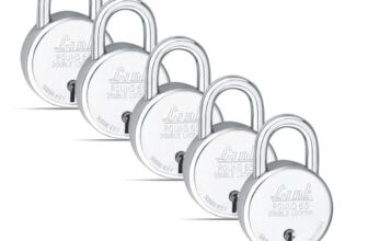 Link® 65mm New Round Padlocks 5Pcs Set | 50,000 Key Combinations | Made in India | Double Locking| Steel Body | Iron Lever | 3 Keys for Each Padlock