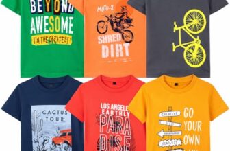 T2F Boy Cotton Printed Regular Fit T-Shirt (Pack of 6),Multicolour,5-6 Years