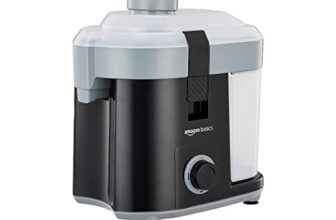 amazon basics 450 W CENTRIFUGAL JUICER WITH PUSHER | REMOVABLE PULP CONTAINER | SS MESH FILTER & 3 SPEED SETTINGS I FOR JUICING FRUITS | VEGITABLES & MORE | ISI-MARKED | BLACK 450 Watts