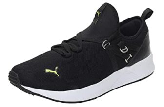 Puma mens Pacer Fire Black / Nrgy Yellow / White Running Shoe – 7 UK (38046904)